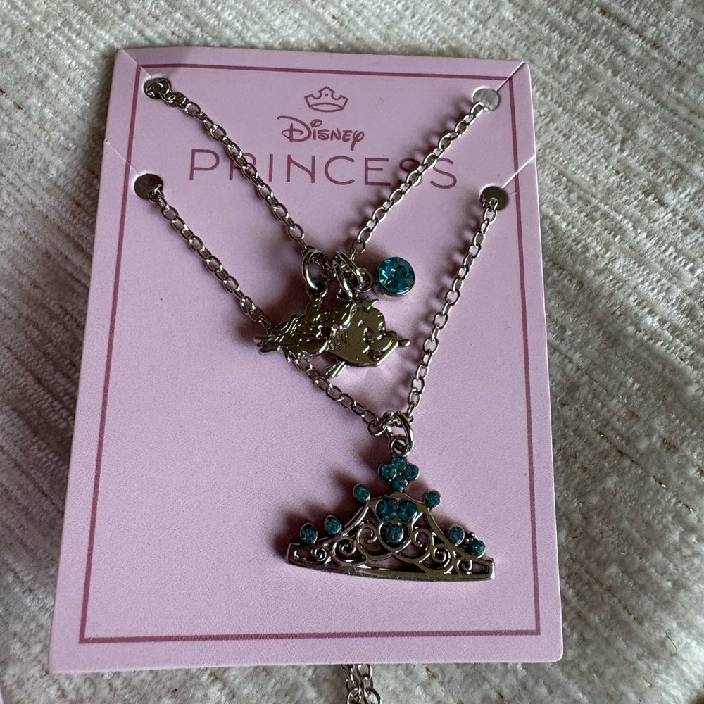 Disney Princess Silver Necklace with Blue Accents